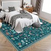 Fulvari Area Rugs,Washable Floral Area Rugs, Non-Slip and Stain Resistant Soft Throw Indoor Carpet for Dining Room Kitchen Home Decor - 4 of 4