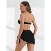 INSPIRE CHIC Women's O Ring Bandeau Ribbed Bikini Sets Triangle Bottoms with Cover Up Bottoms Swimwear Bathing Suits 3 Pieces - 3 of 4