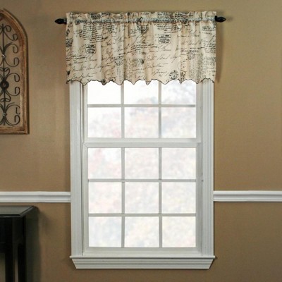 Script Classic Print Room Darkening Window Valance 48