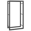 vidaXL Firewood Rack Matt Black 19.7"x11"x37" Steel - 2 of 2