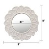 Round Ceramic Floral Wall Hanging Mirror White - Stonebriar Collection - image 3 of 4