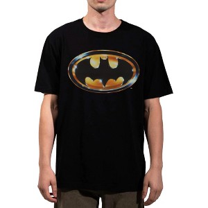 DC Comic Book Batman Logo Adult Black Heavyweight Oversized T-shirt - 1 of 2