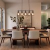 LNC Kennild 5-Lights 32" Farmhouse Linear Kitchen Island Pendant  Lights,Matte Black and Brown Wood Tone - 4 of 4