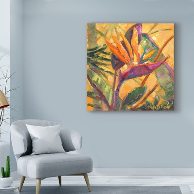 18'' x 18'' Orange Tropical Flower Canvas Art