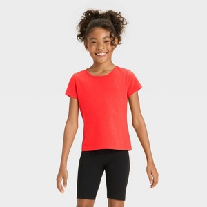 Girls' Short Sleeve Fitted T-Shirt - Cat & Jack™ - 1 of 3