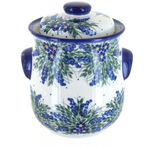 Blue Rose Polish Pottery 37A WR Unikat Cookie Jar - 1 of 1