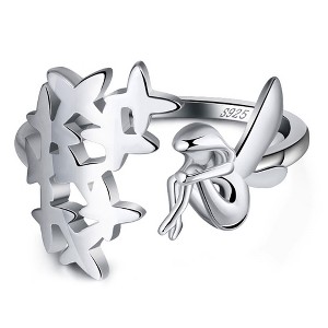 Fairy with Stars Wrap Ring for Women Sterling Silver Ginger Lyne Collection - 1 of 4