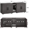 Modern Cat Litter Box Enclosure Furniture, 55" Double Compartment Cat House for 2 Cats, Hidden Litter Box Cabinet with Removable Lid & Cut-Out Door - 4 of 4