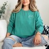 Simply Sage Market Women's  Garment Dyed Graphic Sweatshirt Embroidered Choose Happy Lightning Smiley Face - 2 of 3