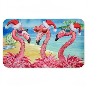 Stupell Industries Holiday Flamingo Girlfriends Printed Anti-Fatigue Floor Mat, design by Paul Brent, 30"x18" - 1 of 4