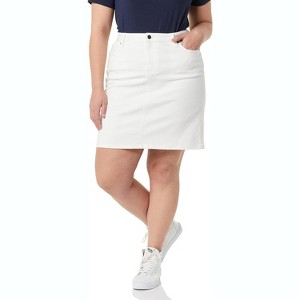Women's Classic 5-Pocket Denim Skirt - Available in Plus Size White - 1 of 4