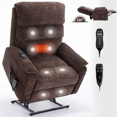 NicBex Chenille Lift Recliner Chair for Elderly,Cozy Massage Chairs with Massage and Lumbar Heating,Modern Reclining Chairs for Living Room