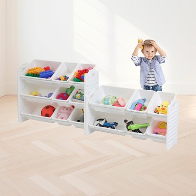 White 5-Tier Plastic Toy Storage Organizer with Removable Bins