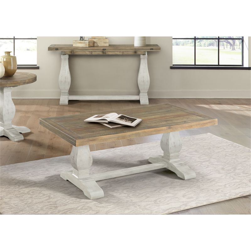 Napa Solid Wood Coffee Table White Stain and Natural Brown - Martin Svensson Home, 4 of 7
