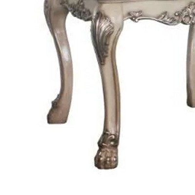 Dresden Vintage Bone White Square Wooden End Table with Claw Feet