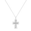 Haus of Brilliance Silver Prong-Set Diamond Accent Bold Cross Pendant Necklace - 2 of 4