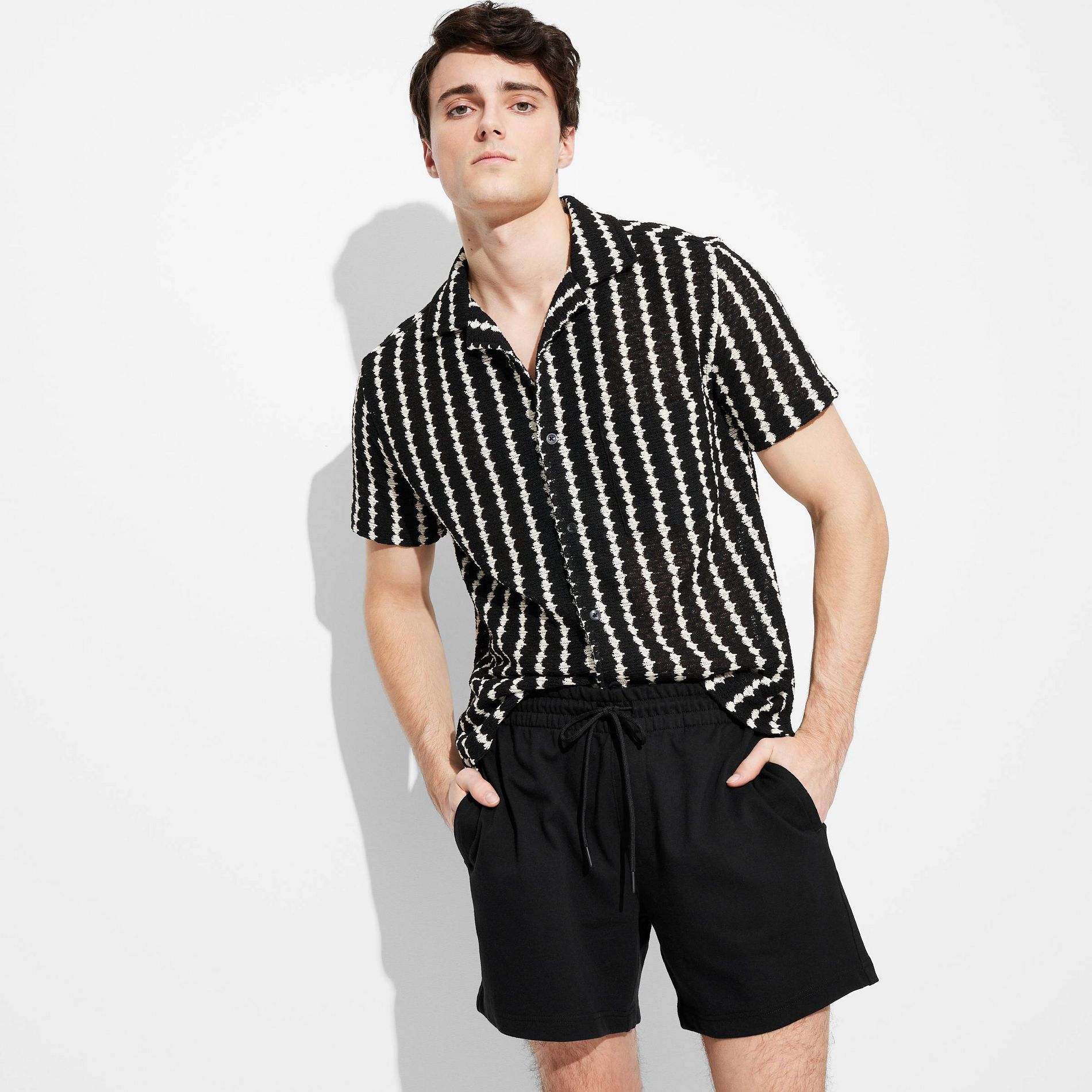 Men's 6" Knit Shorts - Original Use™ Black L: Cotton Blend, Recycled Polyester, Drawstring Waist, French Terry, Machine Washable