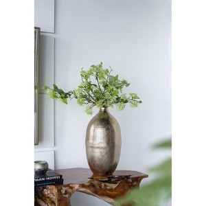 8.5x8.5x18.5" Aluminum Vase, Gold Streaks - 1 of 1