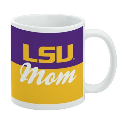 LSU Mom Ceramic Coffee Mug Novelty Gift Mugs for Coffee Tea and Hot Drinks 11oz White