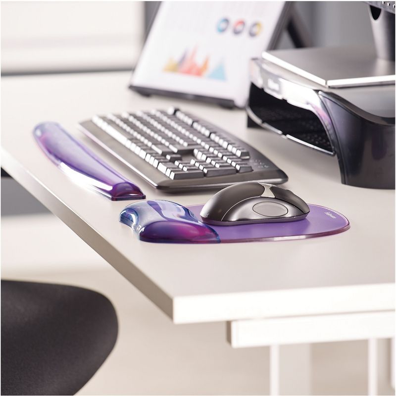 Fellowes Gel Crystals Mouse Pad w/Wrist Rest Rubber Back 7 15/16 x 9-1/4 Purple 91441, 4 of 5