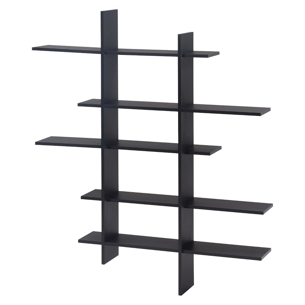 Photos - Kids Furniture 51" x 45" Five Tier Asymmetric Shelf Black - Danya B.