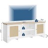 Farmhouse Rattan TV Cabinet, 70" Media Console,Boho Living Room Entertainment Center - 2 of 4