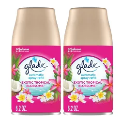 Glade Automatic Spray Air Freshener Exotic Tropical Blossoms 2ct Refill - 12.4oz