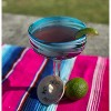 Dos Sueños Mexican Hand Blown Margarita Glasses - Aqua Swirl - 16oz - Set of 2 - 3 of 4