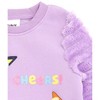 Bluey Girls Fleece Sweatshirt with Faux Fur Sleeves Toddler - 3 of 4
