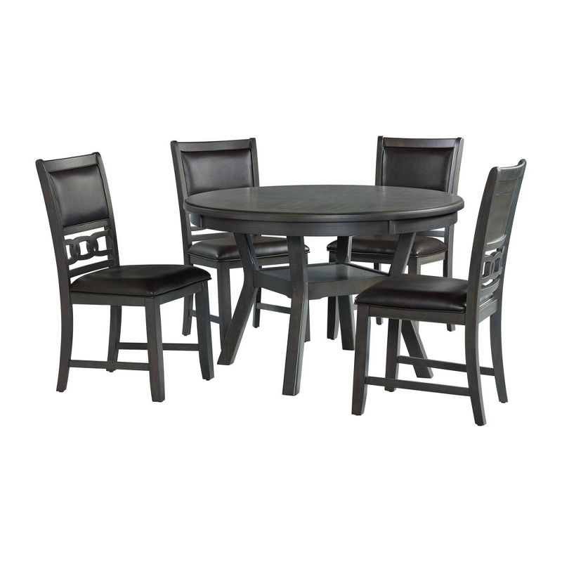 5pc Taylor Standard Height Dining Set and 4 Faux Leather Side Chairs Gray - Picket House Furnishings, 1 of 12