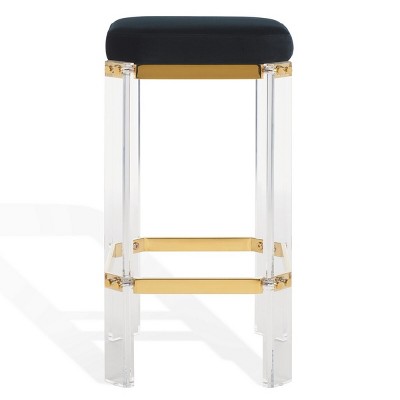 Cicely Acrylic Bar Stool - SFV3533 - Gold/Black - Safavieh Couture
