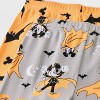 Toddler Boys' 4pc Mickey Mouse & Friends Cotton Long Sleeve Halloween Pajama Set - Orange/Gray/Black - 4 of 4