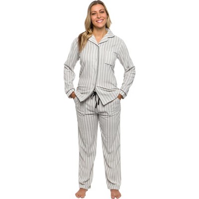 Silver Lilly - Women's Fleece Striped Pajama Set