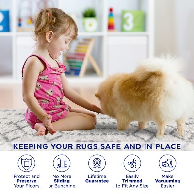 Ultra Stop Cream 12' x 18' Non-Slip PVC Rug Pad