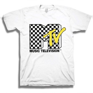 Mens MTV Shirt with Checkerboard - #TBT Mens 1980's 1990'S Clothing - I Want My MTV Music Television T-Shirt - 1 of 4