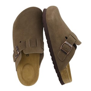 CUSHIONAIRE Hana - Genuine Leather Suede Classic Clog Womens Shoes - Slip On Mule Comfortable Shoes for Women - 1 of 4