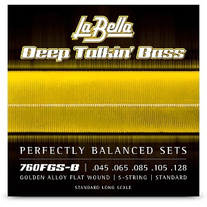 La Bella Deep Talkin' Bass Golden Alloy Flat Wound 5-String Bass Strings - 1 of 1