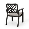 PAGED 2-Pieces Outdoor Dining Chairs Modern Outdoor Chair with Arms, Metal Frame for Poolside, Patio, Lawn, Backyard - 3 of 4