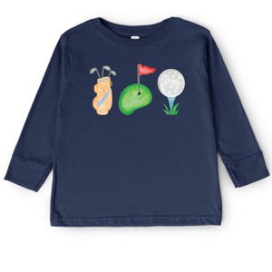 The Juniper Shop Golf Icons Watercolor Toddler Long Sleeve Tee - 1 of 4