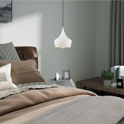 Mini Brushed Aluminum 1-Light Pendant for Indoor/Outdoor