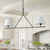 Dewdrop Modern Farmhouse 2-Light Chandelier Black Linear Pendant Fixture with White Lampshades for Dining Living Room - 2 of 4