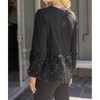 Women's Long Sleeve Mixed Sequence Top - voy - 4 of 4