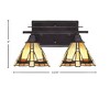 Toltec Lighting Uptowne 2 - Light Vanity in  Dark Granite with 7" Zion Art Glass Shade - 2 of 2