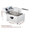 COZONY 3600W Commercial Deep Fryer, Stainless Steel Double Basket Countertop Frying Machine with Temperature Control - 4 of 4