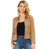 Allegra K Women's Faux Suede Short Zip Up Motorcycle Biker Coat - 2 of 4