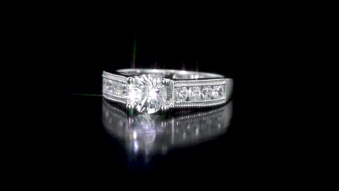 1 1/2 CT. T.W. White Sapphire Cocktail Ring - 8 - White, 2 of 7, play video