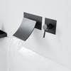 Single Handle Wall Mount Bath Spout Waterfall Tub Black Faucet Bathtub Filler in Matte Black - 3 of 4