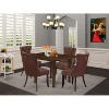 5-Piece Mahogany Finish Solid Wood Top - Rectangular Dining Room Set  - Seats 4 - 2 of 4
