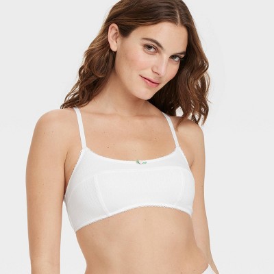 Women's Pointelle Bralette - Colsie™ Fresh White L