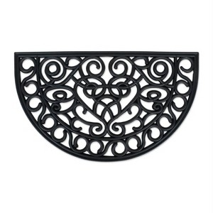 Design Imports  Iron Heart Half Round Rubber Doormat 18X30 - 1 of 4
